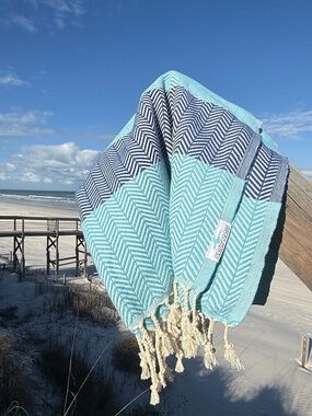 Royal Rag Turquoise — Salt Rag™ Sand-Resistant Turkish Beach Towel